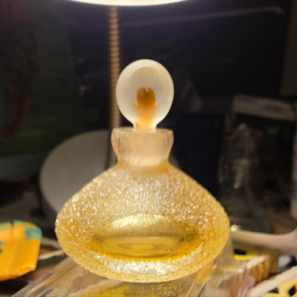 Saks Fifth Avenue Gold Textured Glass Vase